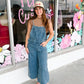 Medium Wash Wide Overalls