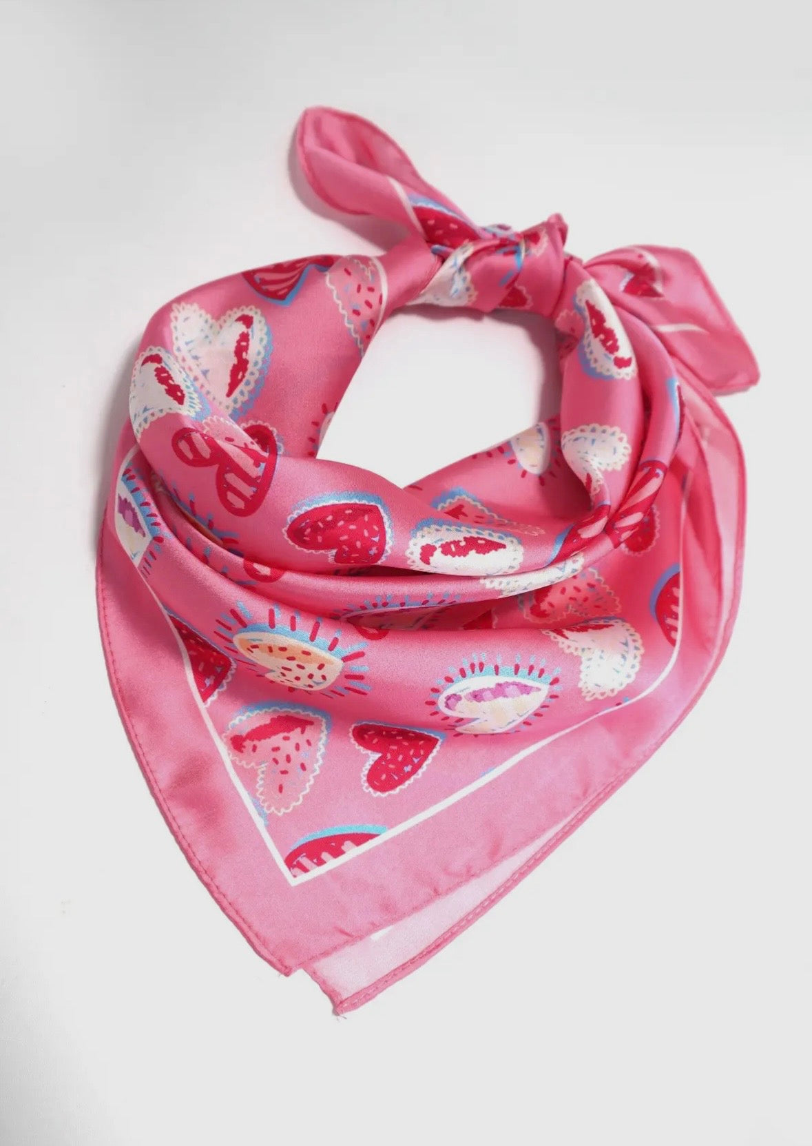 Silk Valentine Bandana Scarf