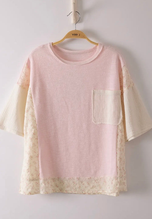 Oversized Mixed Pattern Top