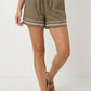 Contrast Trim Linen Shorts