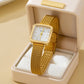 SQUARE FACED MESH BAND BRACELET WATCH | 80W003