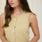 RAW EDGE BUTTON DOWN KNIT CARDIGAN VEST TOP