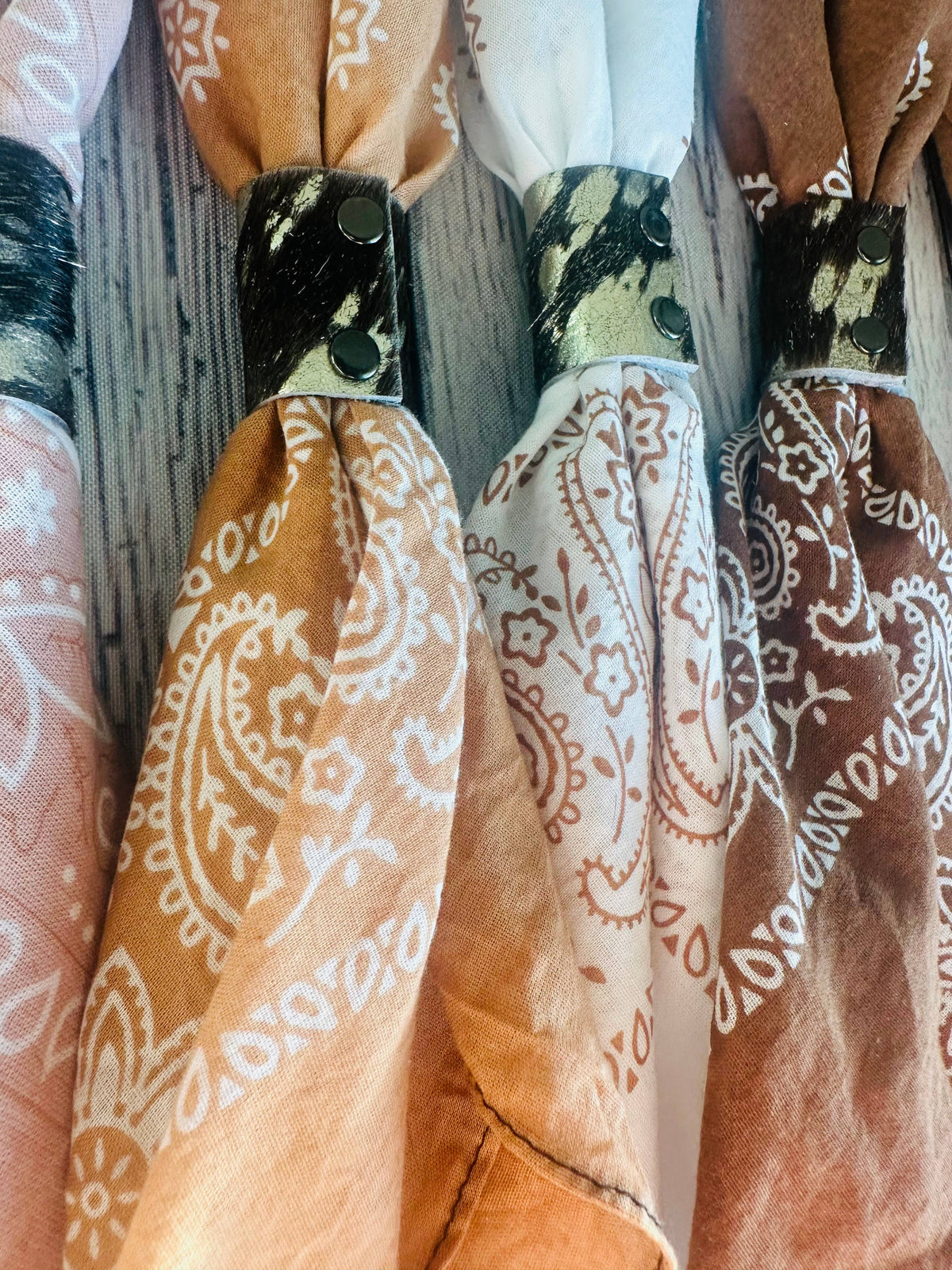 Terracotta Hues Hand Dyed Bandanas  (slides sold separately)