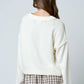 RAW EDGE EXPOSED SEAM BUTTON DOWN KNIT CARDIGAN