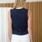 RAW EDGE BUTTON DOWN KNIT CARDIGAN VEST TOP