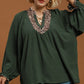 PLUS Open Collared Leopard Detail Blouse
