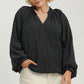 PLUS Dot Print Bubble Sleeve Blouse