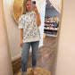Floral & Ruffled Collar Top