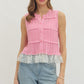 Knit & Lace Button Tank