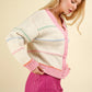 Melow Color Stripe Button Down Sweater Cardigan