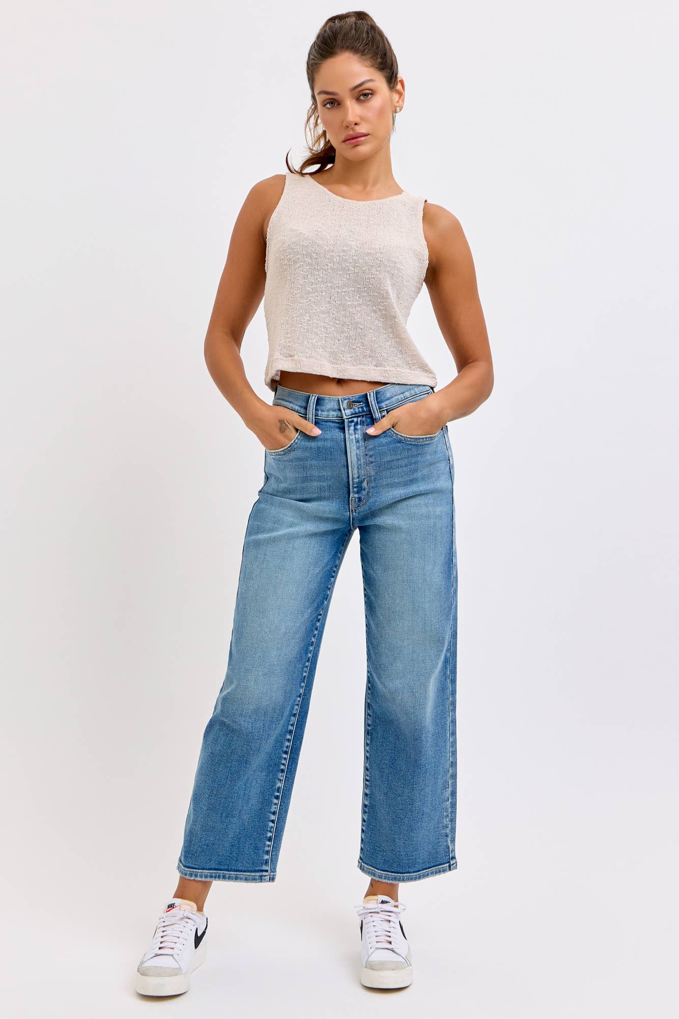 Super High Rise Crop DAD Jeans [WV79877RS-M]