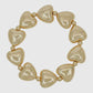 Gold Puff Heart Bracelet