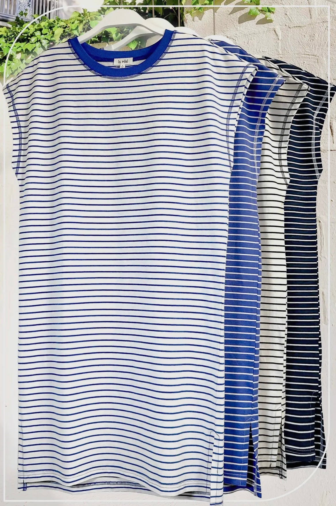 High Low Side Slit Striped Dress