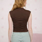 REVERSIBLE FUNNEL NECK SCRUNCH KNIT TOP