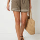 Contrast Trim Linen Shorts