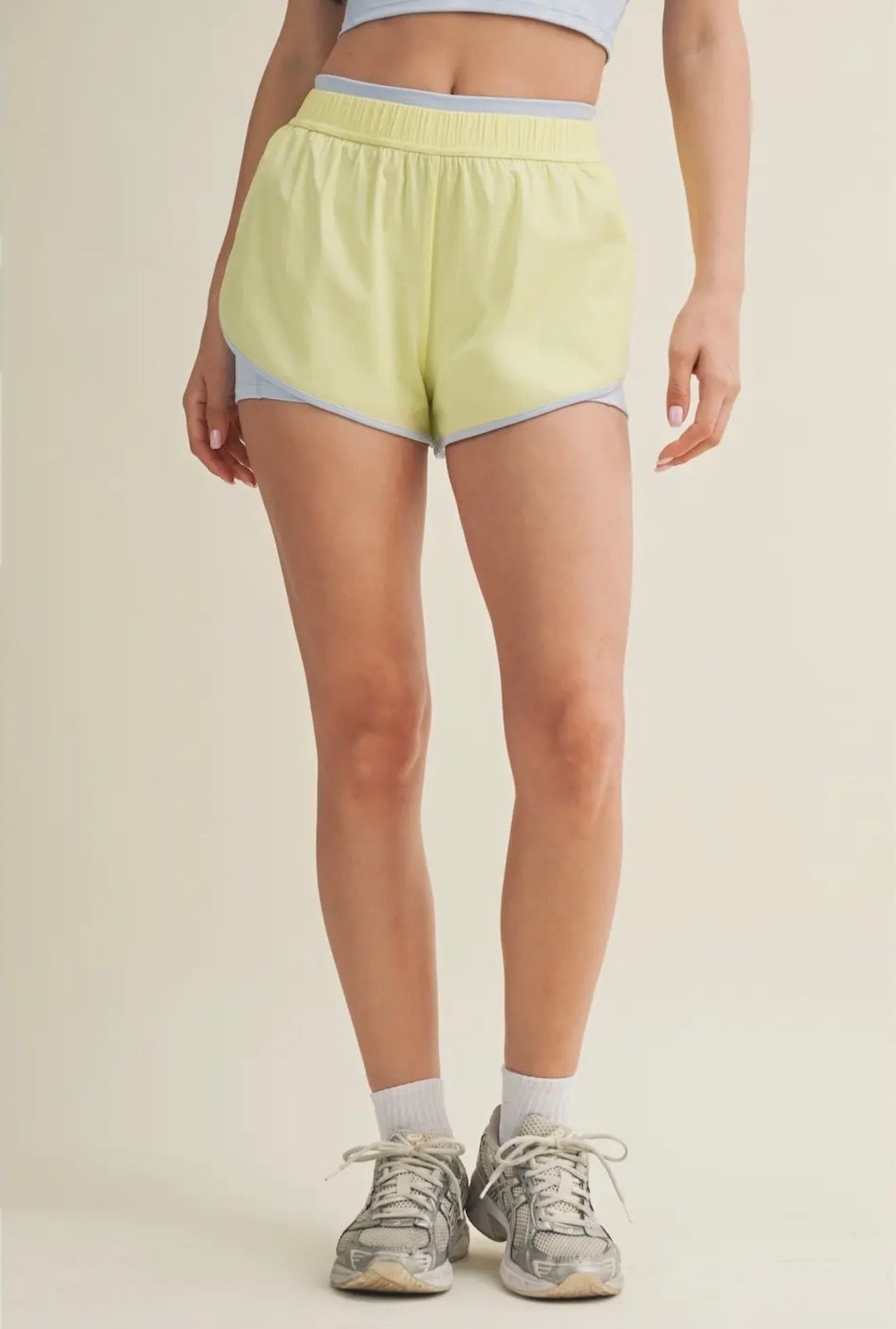 Two Tone Layered Shorts