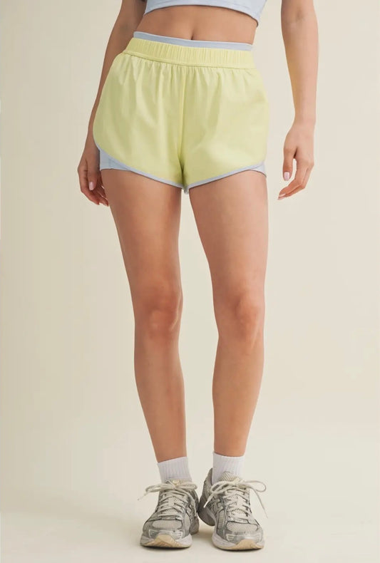 Two Tone Layered Shorts