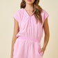 Striped Lounge Romper w/ Hoodie