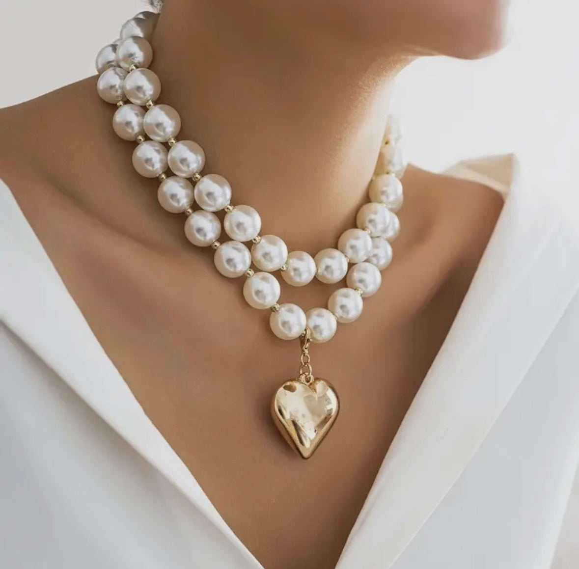 Pearl Beaded Layered Necklace