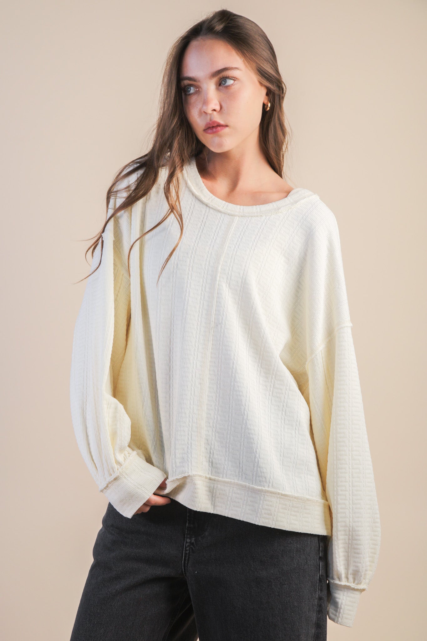 Cozy Core Waffle Knit Top