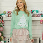 Minty Tree Sequin Patch Sweater