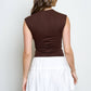 REVERSIBLE FUNNEL NECK SCRUNCH KNIT TOP