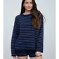 Striped Sweater Knit Short Set