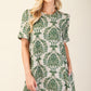 GIGIO Sage printed short sleeve dress