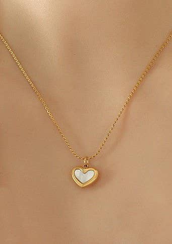 18K STAINLESS HEART NECKLACE