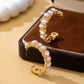 Alternating Pearl and Rhinestone Hoop Earrings | 80E63136