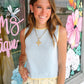 Contrast Edge Sleeveless Top