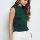 REVERSIBLE FUNNEL NECK SCRUNCH KNIT TOP
