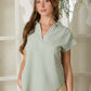 Plus Green Pinstripe Top