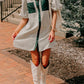 Stripe Green Puff Sleeve Button Down Dress