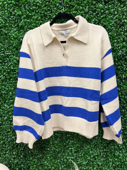 HYFVE Striped Sweater Top - Cobalt