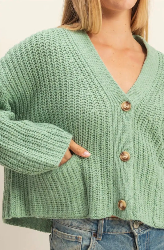 Knit Crop Pocket Cardi