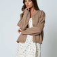 RAW EDGE EXPOSED SEAM BUTTON DOWN KNIT CARDIGAN