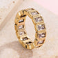 Gold Rhinestone Multi-Shape Eternity Stack Rings | 40R142