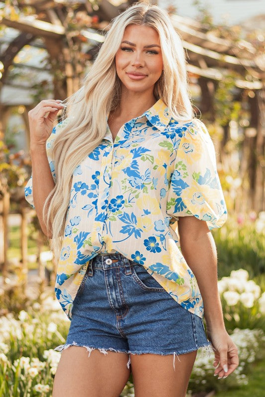 Sunshine Bloom button up