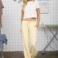 WASHED SHORT SLEEVE CROPPED KNIT T-SHIRT