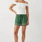 Contrast Trim Linen Shorts