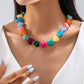 Multi-Color Resin Heart Bead Necklace