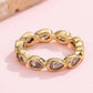 Gold Rhinestone Multi-Shape Eternity Stack Rings | 40R142