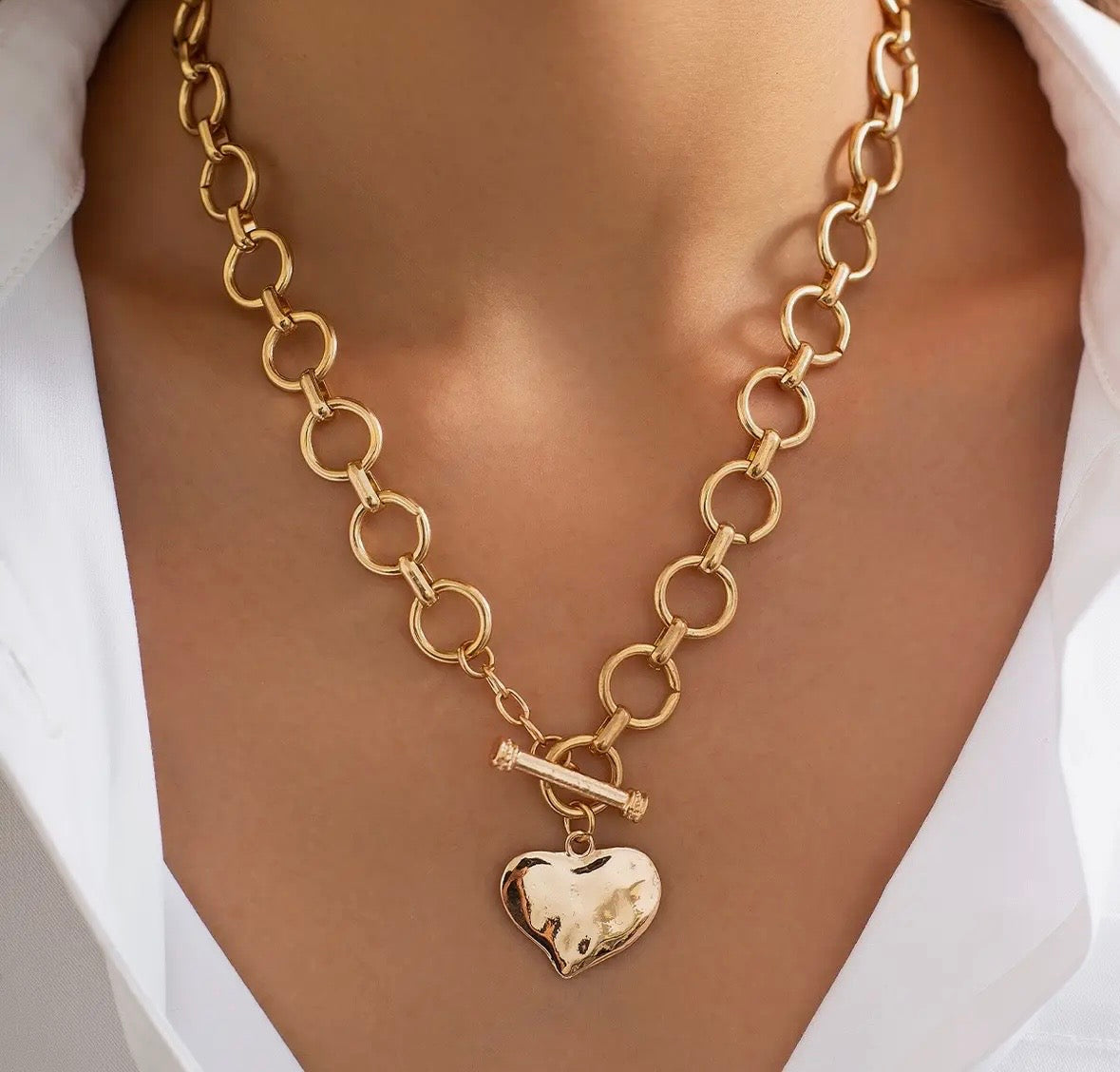 Hammered Heart Necklace