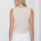 RAW EDGE BUTTON DOWN KNIT CARDIGAN VEST TOP