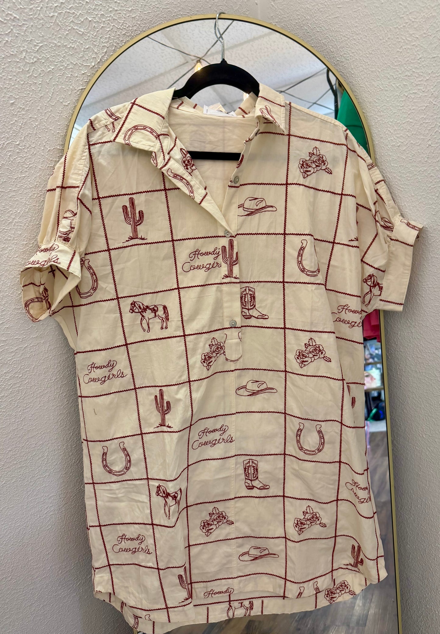 Western Inspired Mini Shirt Dress