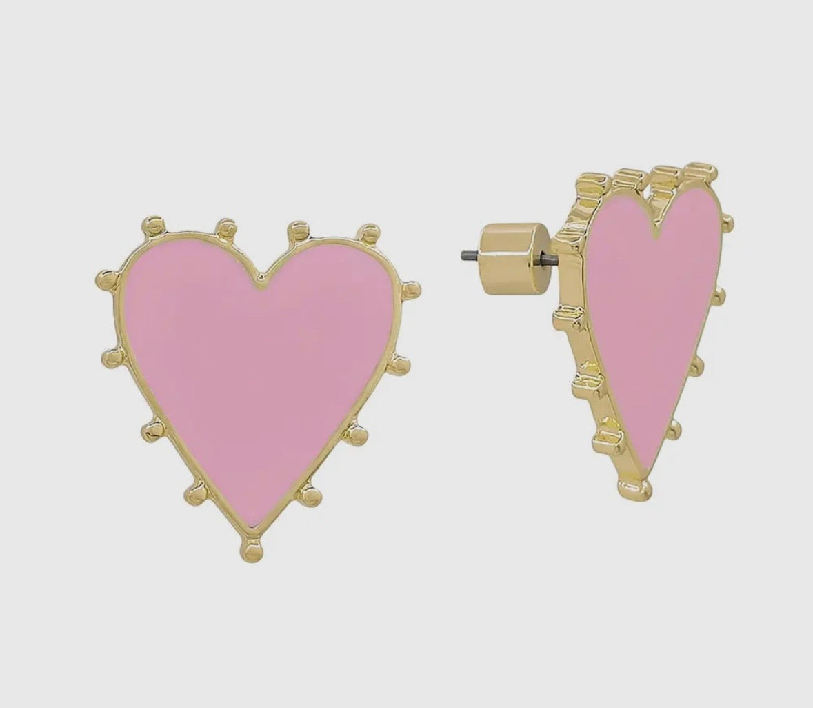 Studded Heart Studs
