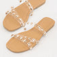 Lantern Golden Round Stud Embellished Clear Sandal