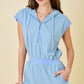 Striped Lounge Romper w/ Hoodie