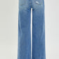 Plus Frayed Hem Wide Leg Jeans